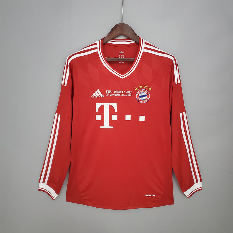 רטרו long sleeve Bayern Munich 13/14 Champions League חולצת בית