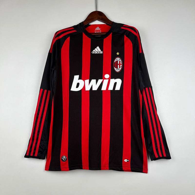 רטרו long sleeve AC Milan 08/09 חולצת בית S-XXL