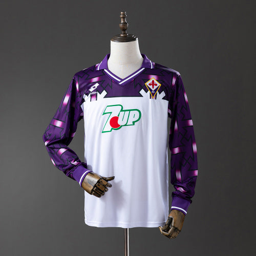 Fiorentina 92/93 חולצת חוץ Long Sleeve רטרו Jersey