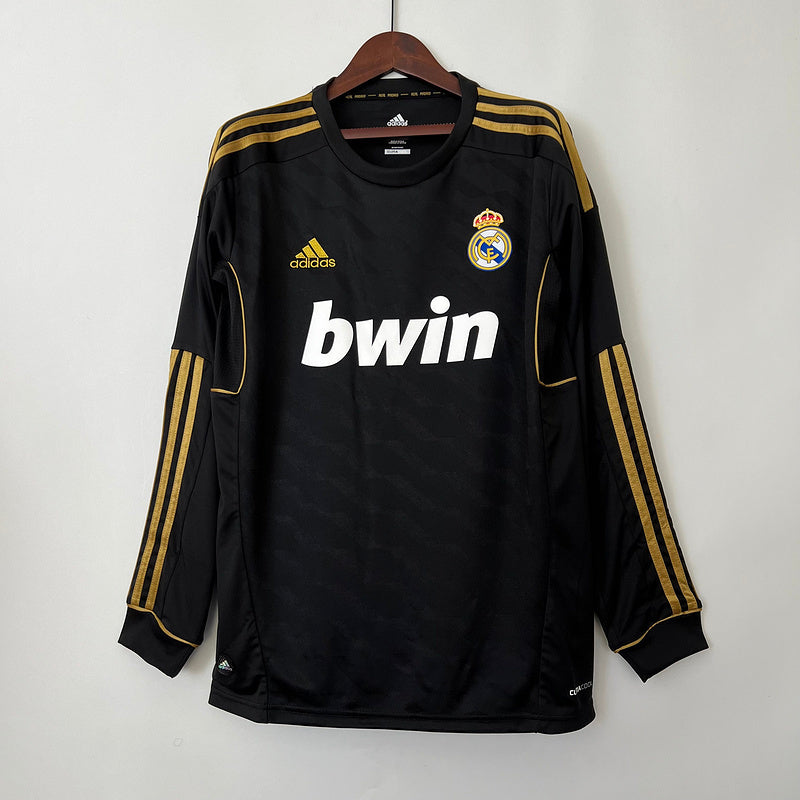 רטרו Long Sleeve Real Madrid 11/12 חולצה שלישית חולצת חוץ