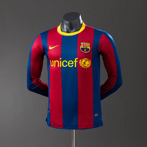 ברצלונה 10/11 חולצת בית Long Sleeve Player Version רטרו