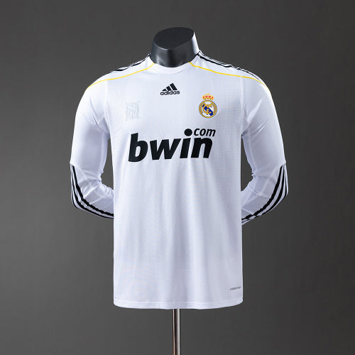 Real Madrid 0910 חולצת בית Long Sleeve Player Version רטרו