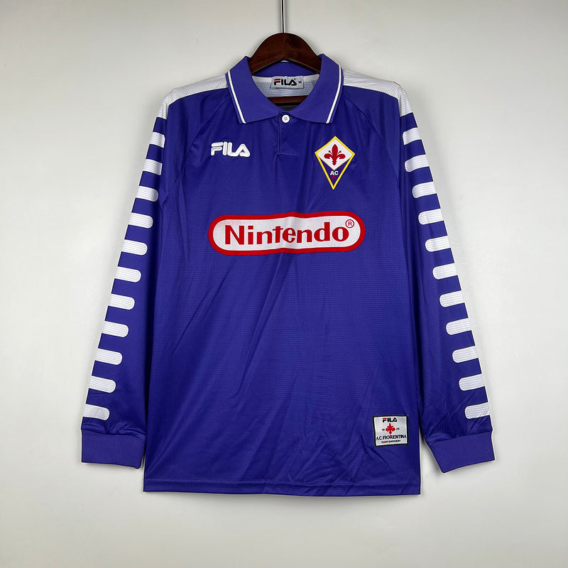 רטרו long sleeve Fiorentina 1998 חולצת בית