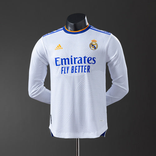 Real Madrid 21/22 חולצת בית Long Sleeve Player Version רטרו