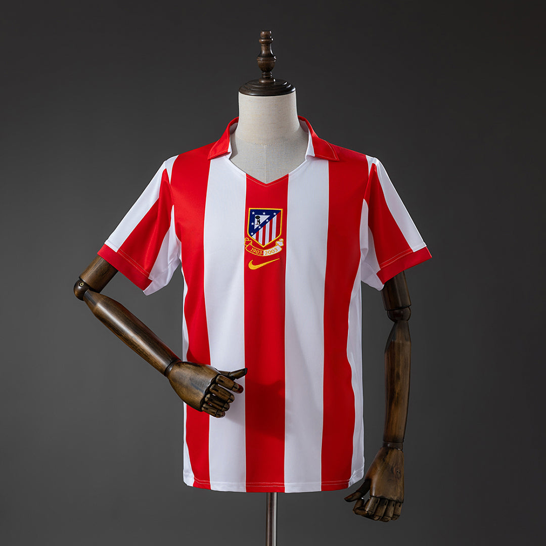 רטרו Atletico Madrid 03/04 Centenary חולצת בית Stadium