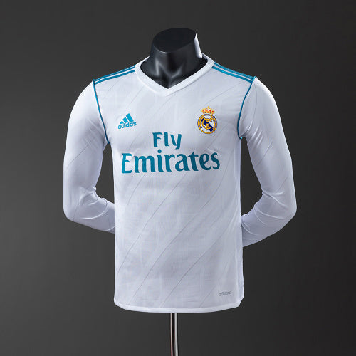 Real Madrid 17/18 חולצת בית Long Sleeve Player Version רטרו