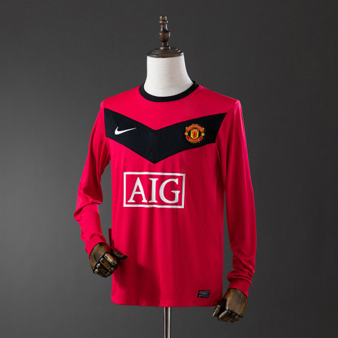 M-U 09\10 חולצת בית Long Sleeve רטרו Jersey