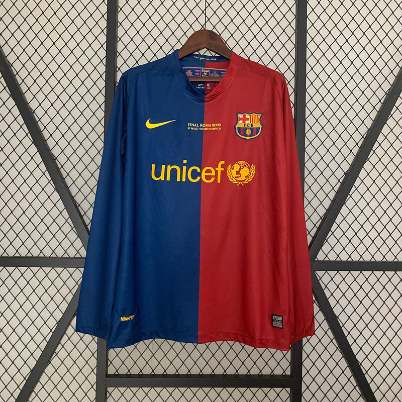 רטרו long sleeves ברצלונה 08/09 Champions League חולצת בית