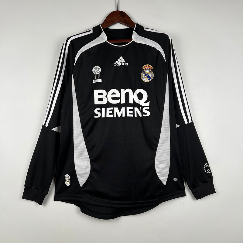 רטרו Long Sleeve Real Madrid 06/07 חולצה שלישית חולצת חוץ