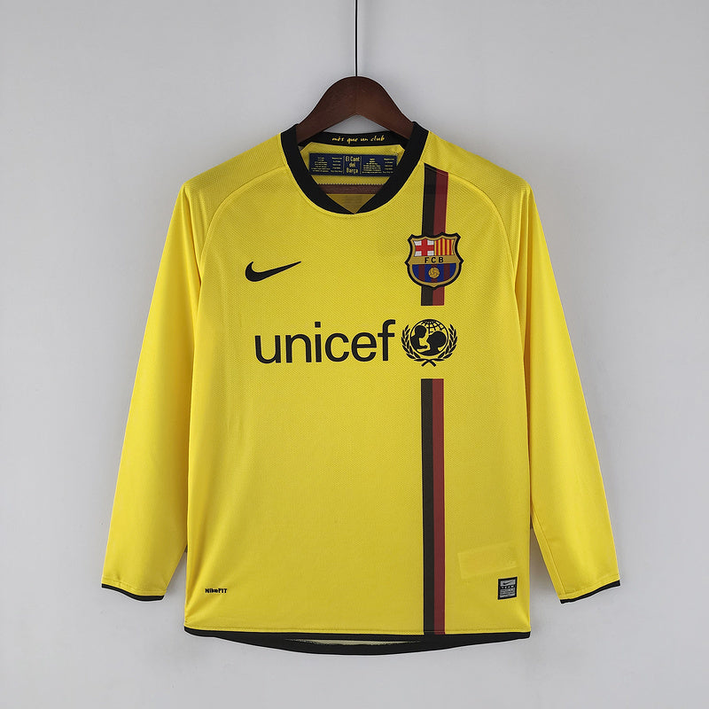 רטרו long sleeve ברצלונה 08/09 חולצת חוץ