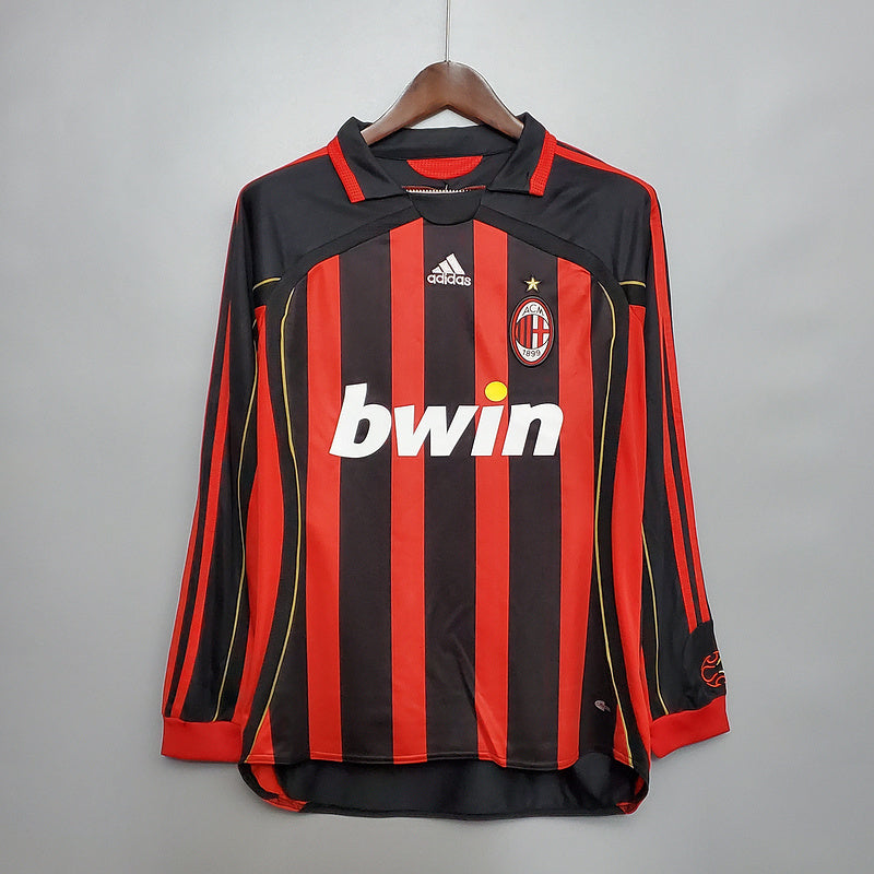 רטרו Long Sleeve AC Milan 06/07 חולצת חוץ S-XXL