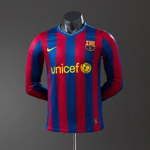 ברצלונה 09/10 חולצת בית Long Sleeve Player Version רטרו