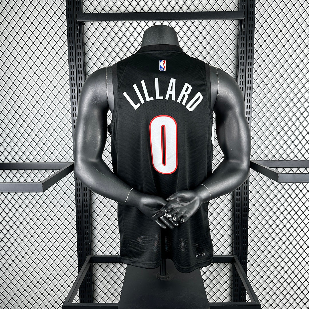 Portland Trail Blazers Damian Lillard 0 Black - back