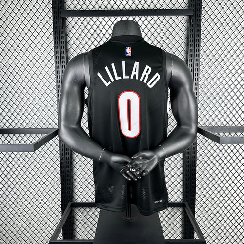 Portland Trail Blazers Damian Lillard 0 Black - back
