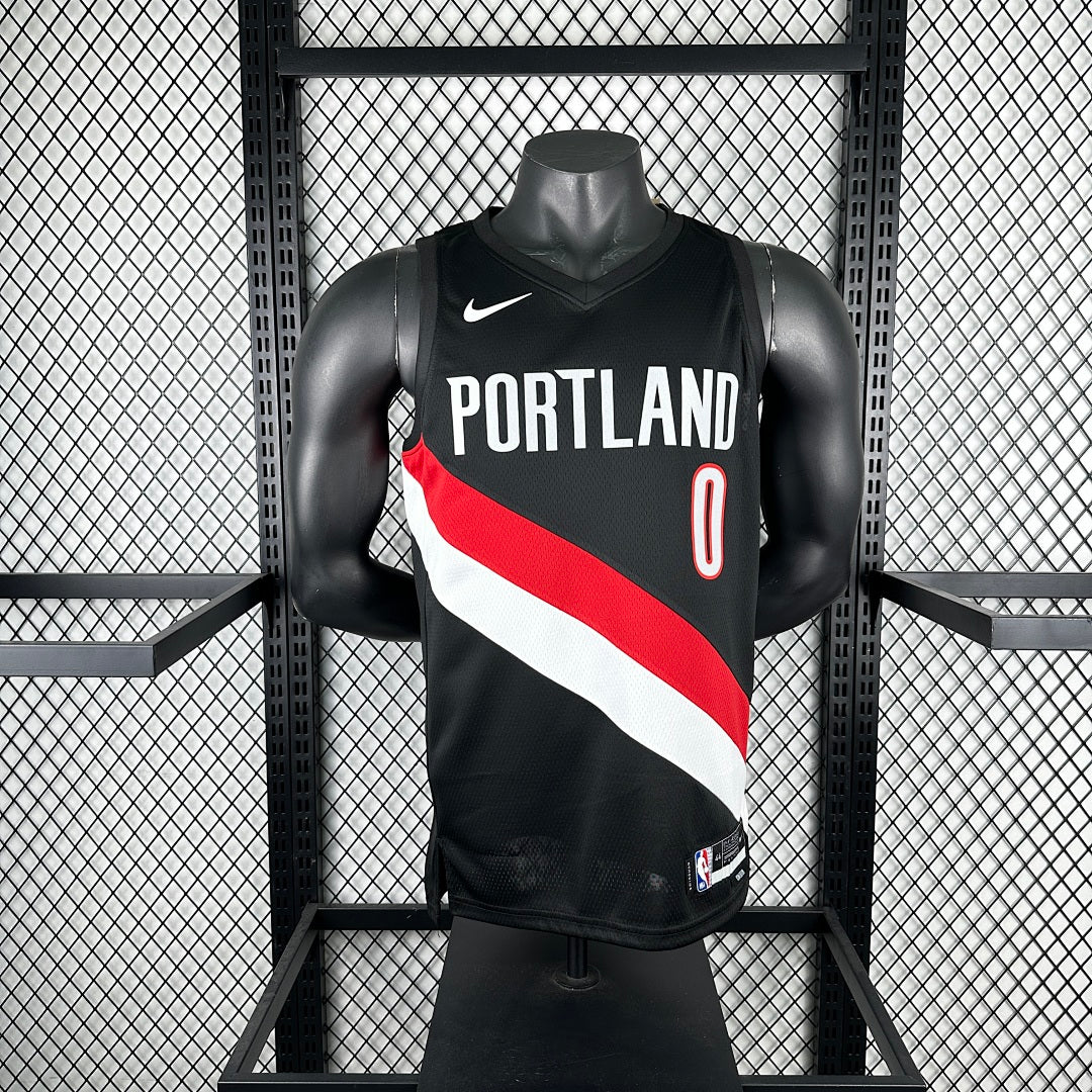 Portland Trail Blazers Damian Lillard 0 Black - front