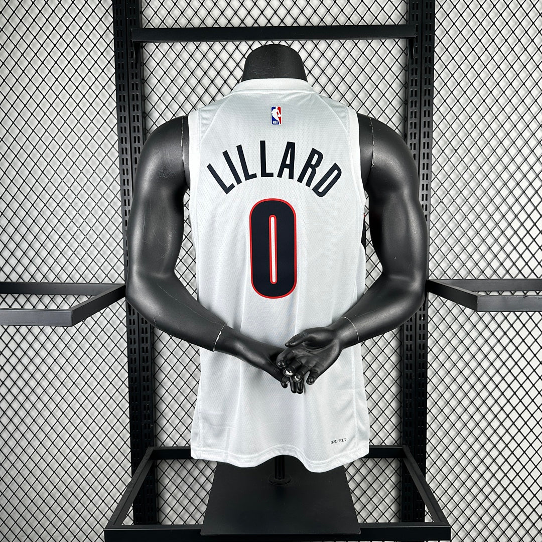 Portland Trail Blazers Damian Lillard 0 White - back
