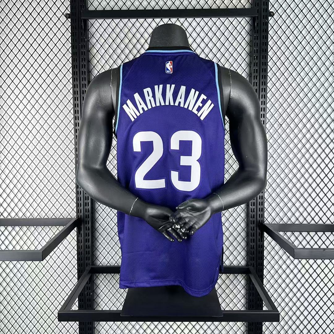Utah Jazz Lauri Markkanen 23 Purple - back